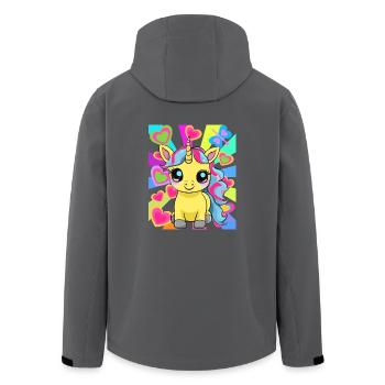 Retro Einhorn Einhörner Kinder Kind Pferd - Recycelte Männer Softshell-Jacke von Stanley/Stella - Schwarz - Hinten - AI Model Male 185 light (185cm)