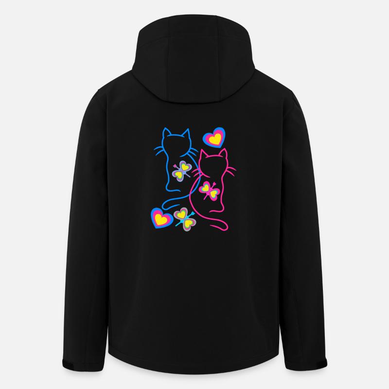 Katze Katzen Retro Vintage 80er 90er - Recycelte Männer Softshell-Jacke von Stanley/Stella - Schwarz