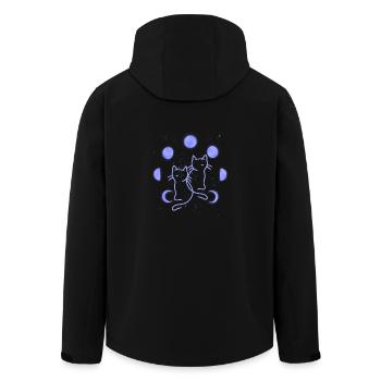 Chat Chats Phase de Lune Phases de Lune Univers - Veste softshell homme en polyester recyclé Stanley/Stella - noir - Dos - AI Model Male 185 light (185cm)