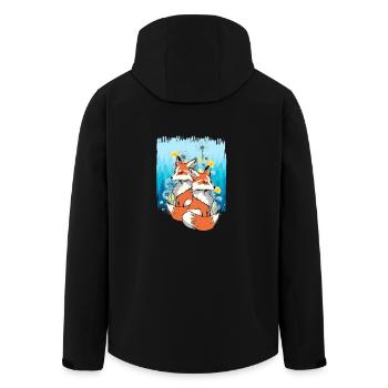 Renard, Renards, Nature, Bien-être animal, Amoureux des animaux, Enfants - Veste softshell homme en polyester recyclé Stanley/Stella - noir - Dos - AI Model Male 185 light (185cm)