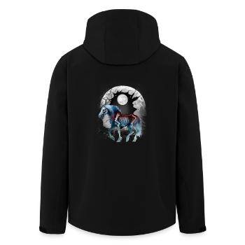 Halloween Chevaux Cheval Mystique - Veste softshell homme en polyester recyclé Stanley/Stella - noir - Dos - AI Model Male 185 light (185cm)