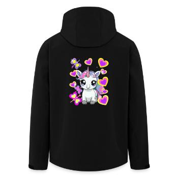 Licorne Enfant Fille Cheval - Veste softshell homme en polyester recyclé Stanley/Stella - noir - Dos - AI Model Male 185 light (185cm)