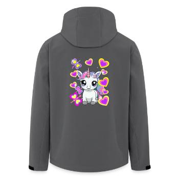 Unicorn Child Girl Horse - Men’s Recycled Softshell Jacket by Stanley/Stella - anthracite - Back - AI Model Male 185 light (185cm)