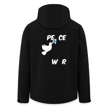 Stop War Peace Statement with Dove of Peace - Men’s Recycled Softshell Jacket by Stanley/Stella - black - Back - AI Model Male 185 light (185cm)