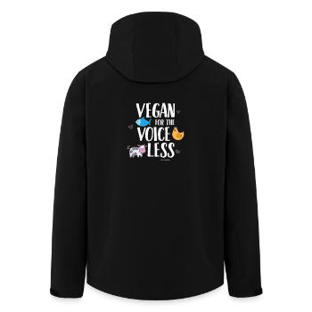 Vegan For The Voiceless - Recycelte Männer Softshell-Jacke von Stanley/Stella - Schwarz - Hinten - AI Model Male 185 light (185cm)