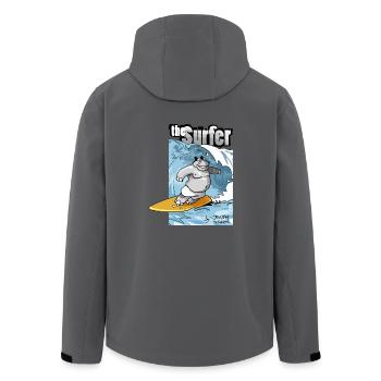the surfer - Men’s Recycled Softshell Jacket by Stanley/Stella - black - Back - AI Model Male 185 light (185cm)