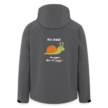 Joggen Sport Schnecke Lustig Spruch langsam - Recycelte Männer Softshell-Jacke von Stanley/Stella - Schwarz - Hinten - AI Model Male 185 light (185cm)