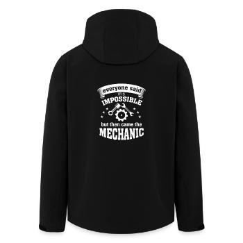 Mechanic spells Miracles take a little longer - Men’s Recycled Softshell Jacket by Stanley/Stella - black - Back - AI Model Male 185 light (185cm)