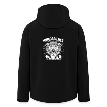 Installateur Sprüche Unmögliches wird sofort - Recycelte Männer Softshell-Jacke von Stanley/Stella - Schwarz - Hinten - AI Model Male 185 light (185cm)