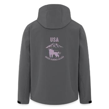 Urlaub im Allgäu Unser schönes Allgäu - Recycelte Männer Softshell-Jacke von Stanley/Stella - Schwarz - Hinten - AI Model Male 185 light (185cm)