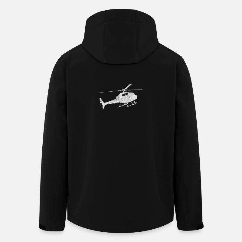 Schwarzer Helikopter Design - Recycelte Männer Softshell-Jacke von Stanley/Stella - Schwarz