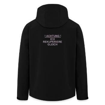 Achtung ich rekuperiere gleich - Recycelte Männer Softshell-Jacke von Stanley/Stella - Schwarz - Hinten - AI Model Male 185 light (185cm)