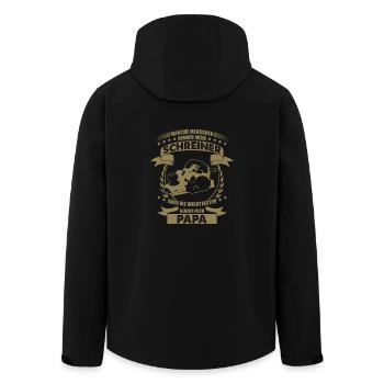 Schreiner Papa Sprüche - Recycelte Männer Softshell-Jacke von Stanley/Stella - Schwarz - Hinten - AI Model Male 185 light (185cm)