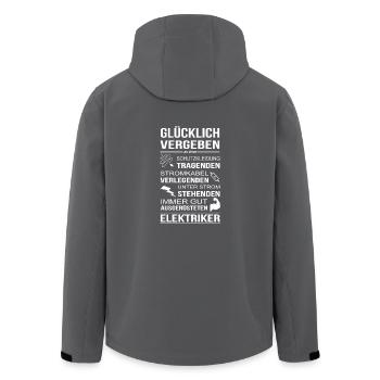 Elektriker Freundin Glücklich Vergebe - Recycelte Männer Softshell-Jacke von Stanley/Stella - Schwarz - Hinten - AI Model Male 185 light (185cm)