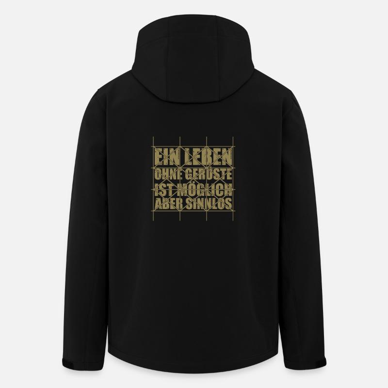Ein Leben ohne Gerüste ist möglich - Recycelte Männer Softshell-Jacke von Stanley/Stella - Schwarz