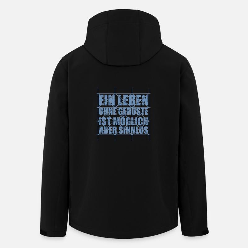 Ein Leben ohne Gerüste ist möglich - Recycelte Männer Softshell-Jacke von Stanley/Stella - Schwarz