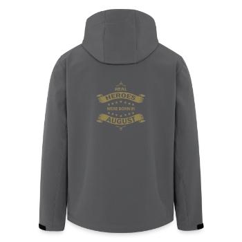 Real heroes are born in August - Men’s Recycled Softshell Jacket by Stanley/Stella - black - Back - AI Model Male 185 light (185cm)