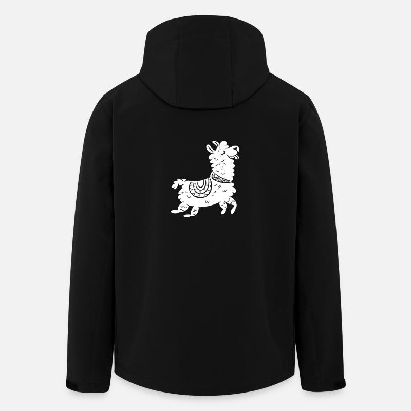 süßes Lama Alpaca - Recycelte Männer Softshell-Jacke von Stanley/Stella - Schwarz