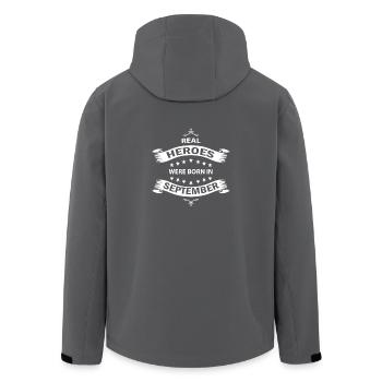 Les vrais héros naissent en septembre - Veste softshell homme en polyester recyclé Stanley/Stella - noir - Dos - AI Model Male 185 light (185cm)