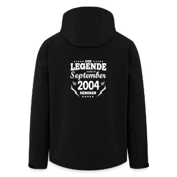 Die Legende wurde im September 2004 geboren - Recycelte Männer Softshell-Jacke von Stanley/Stella - Schwarz - Hinten - AI Model Male 185 light (185cm)