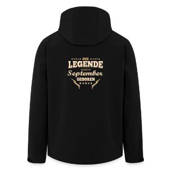 Die Legende wurde im September geboren - Recycelte Männer Softshell-Jacke von Stanley/Stella - Schwarz - Hinten - AI Model Male 185 light (185cm)