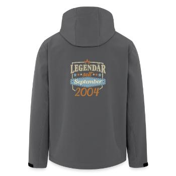 Legendär seit September 2004 Retro Geburtstag 18 - Recycelte Männer Softshell-Jacke von Stanley/Stella - Schwarz - Hinten - AI Model Male 185 light (185cm)