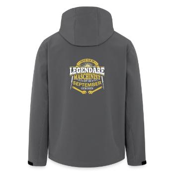Maschinist Geburtstag September Männer Herren - Recycelte Männer Softshell-Jacke von Stanley/Stella - Schwarz - Hinten - AI Model Male 185 light (185cm)