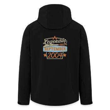 Legendär seit september 2004 Geburtstag - Recycelte Männer Softshell-Jacke von Stanley/Stella - Schwarz - Hinten - AI Model Male 185 light (185cm)