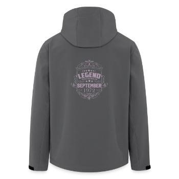 Une légende est née en septembre 1972 - Veste softshell homme en polyester recyclé Stanley/Stella - noir - Dos - AI Model Male 185 light (185cm)