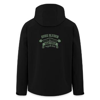 Ruhig bleiben der Gärtner regelt das - Recycelte Männer Softshell-Jacke von Stanley/Stella - Schwarz - Hinten - AI Model Male 185 light (185cm)