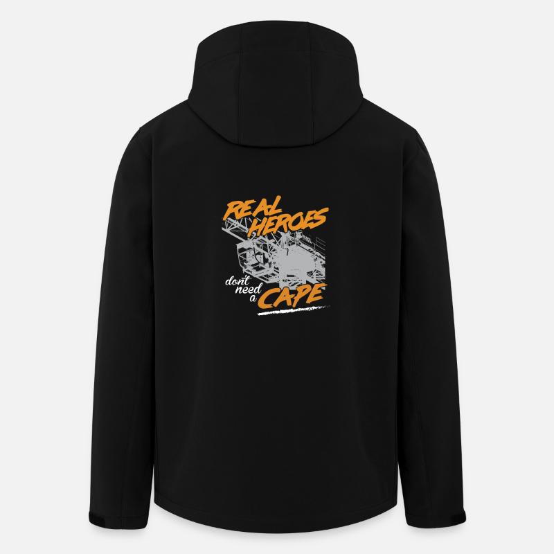 Kranführer Sprüche Kran echte Helden - Recycelte Männer Softshell-Jacke von Stanley/Stella - Schwarz