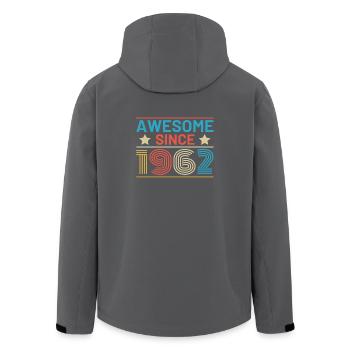 Awesome since 1962 60th birthday retro - Men’s Recycled Softshell Jacket by Stanley/Stella - black - Back - AI Model Male 185 light (185cm)