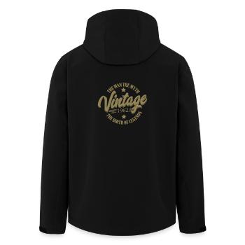 Gifts for the 60th birthday 1962 Men - Men’s Recycled Softshell Jacket by Stanley/Stella - black - Back - AI Model Male 185 light (185cm)