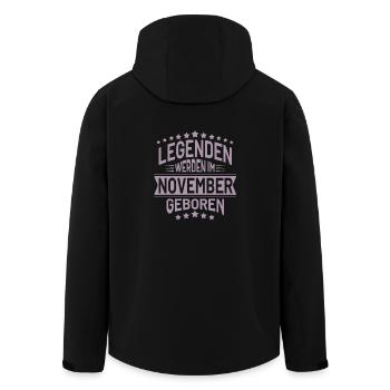Legenden wurden im November geboren - Recycelte Männer Softshell-Jacke von Stanley/Stella - Schwarz - Hinten - AI Model Male 185 light (185cm)