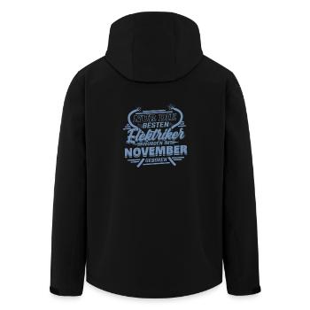 Nur die besten Elektriker wurden im November - Recycelte Männer Softshell-Jacke von Stanley/Stella - Schwarz - Hinten - AI Model Male 185 light (185cm)