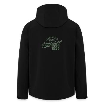 Garanti établi et publié dans l’année - Veste softshell homme en polyester recyclé Stanley/Stella - noir - Dos - AI Model Male 185 light (185cm)