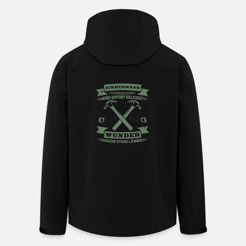 Zimmermann Unmögliches wird sofort erledigt - Recycelte Männer Softshell-Jacke von Stanley/Stella - Schwarz
