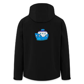 Cute Kawaii Cruise Ship Cruise - Men’s Recycled Softshell Jacket by Stanley/Stella - black - Back - AI Model Male 185 light (185cm)
