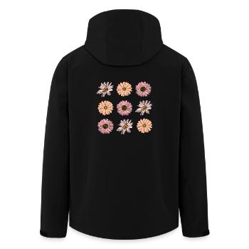 Blume pastell Blume Blumen pastell Blumen flieder - Recycelte Männer Softshell-Jacke von Stanley/Stella - Schwarz - Hinten - AI Model Male 185 light (185cm)