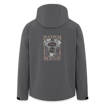 Born to Ride motorcycle biker 1961 - Recycelte Männer Softshell-Jacke von Stanley/Stella - Schwarz - Hinten - AI Model Male 185 light (185cm)