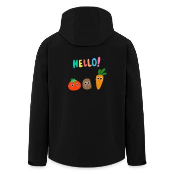Lustiges Gemüse sagt Hello – Frisch und frech - Recycelte Männer Softshell-Jacke von Stanley/Stella - Schwarz - Hinten - AI Model Male 185 light (185cm)