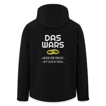 das wars - Recycelte Männer Softshell-Jacke von Stanley/Stella - Schwarz - Hinten - AI Model Male 185 light (185cm)