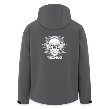 Techno Music Minimal Skull Glasses - Men’s Recycled Softshell Jacket by Stanley/Stella - anthracite - Back - AI Model Male 185 light (185cm)