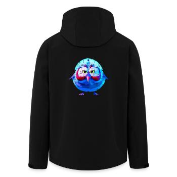 Poulet Poulet Mignon poussin en bleu - Veste softshell homme en polyester recyclé Stanley/Stella - noir - Dos - AI Model Male 185 light (185cm)