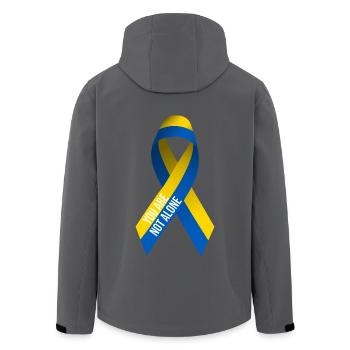 Support Ukraine Frieden Design - Not Alone - Recycelte Männer Softshell-Jacke von Stanley/Stella - Schwarz - Hinten - AI Model Male 185 light (185cm)