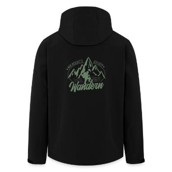 Wandern mir reicht's ich geh wandern Berg 2 - Recycelte Männer Softshell-Jacke von Stanley/Stella - Schwarz - Hinten - AI Model Male 185 light (185cm)
