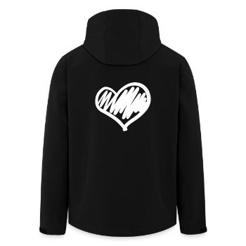 grand cœur dessiné à la main - Veste softshell homme en polyester recyclé Stanley/Stella - noir - Dos - AI Model Male 185 light (185cm)