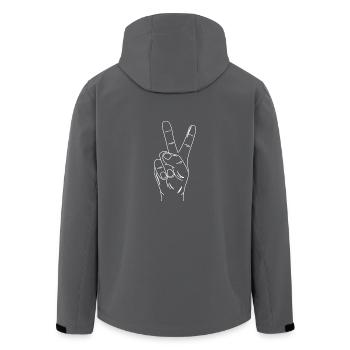 Signe de paix signe doigt cadeau de paix - Veste softshell homme en polyester recyclé Stanley/Stella - noir - Dos - AI Model Male 185 light (185cm)