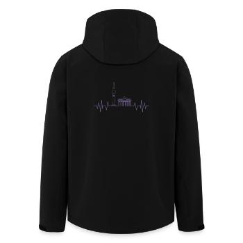 Tour de télévision Berlin Heartbeat Design et - Veste softshell homme en polyester recyclé Stanley/Stella - noir - Dos - AI Model Male 185 light (185cm)