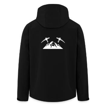 Montagnes avec pioche alpinistes mineurs - Veste softshell homme en polyester recyclé Stanley/Stella - noir - Dos - AI Model Male 185 light (185cm)